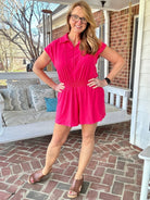 Top Pick Romper - Flamingo Pink - romper - Jimberly's Boutique - Olive Branch - Mississippi