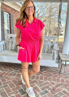 Top Pick Romper - Flamingo Pink - romper - Jimberly's Boutique - Olive Branch - Mississippi