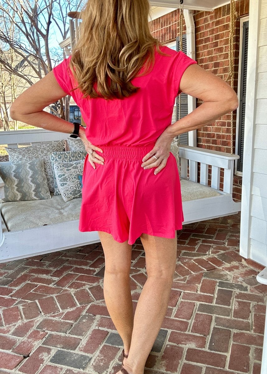 Top Pick Romper - Flamingo Pink - romper - Jimberly's Boutique - Olive Branch - Mississippi