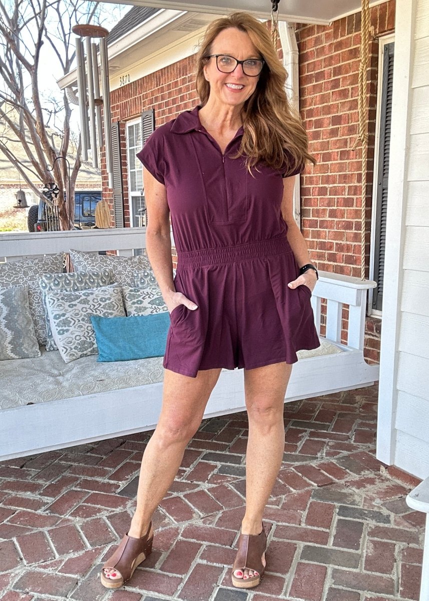 Top Pick Romper - Maroon - romper - Jimberly's Boutique - Olive Branch - Mississippi