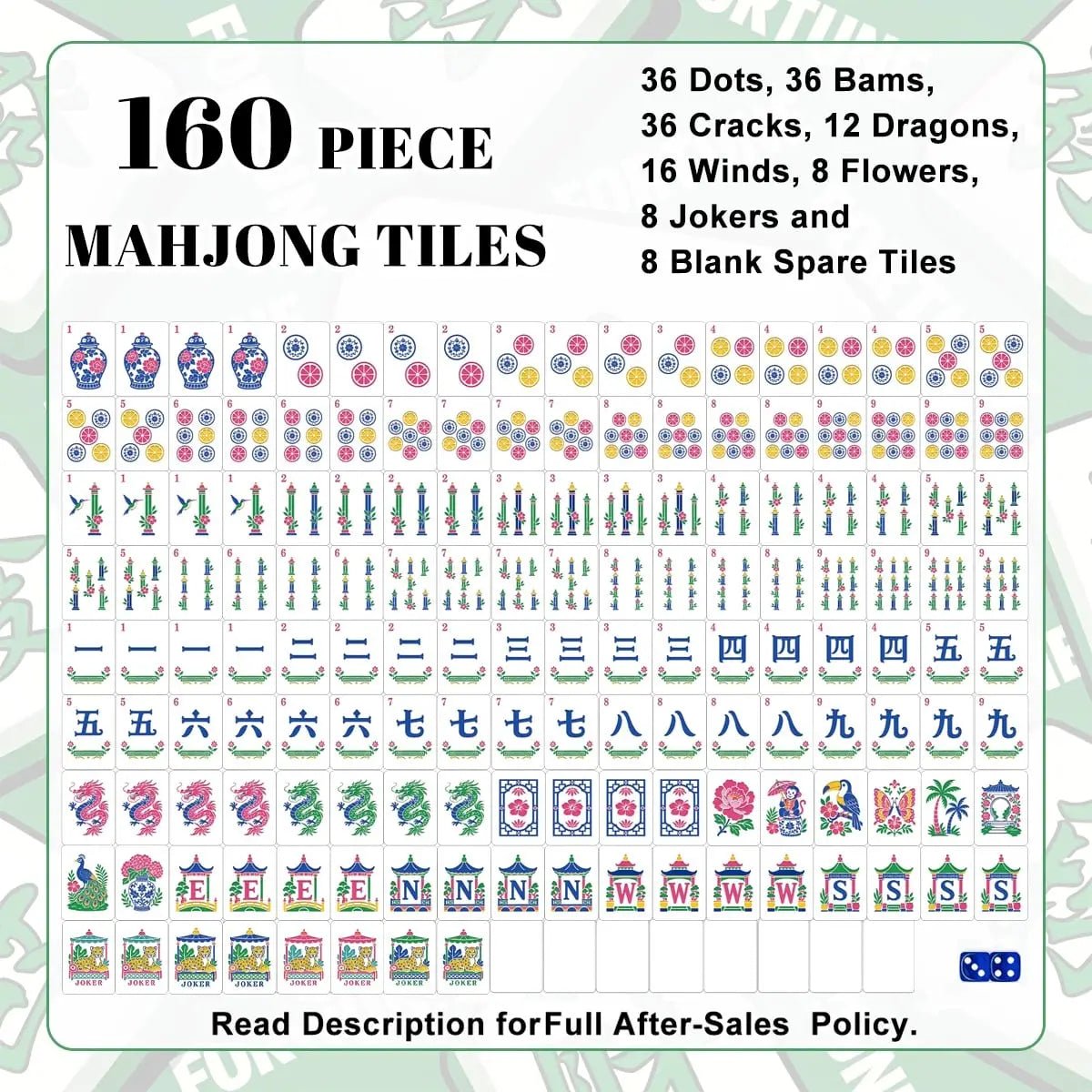 Traditional Geode Green Mahjong Tiles | Brewtifully - Mahjong Tiles -Jimberly's Boutique-Olive Branch-Mississippi