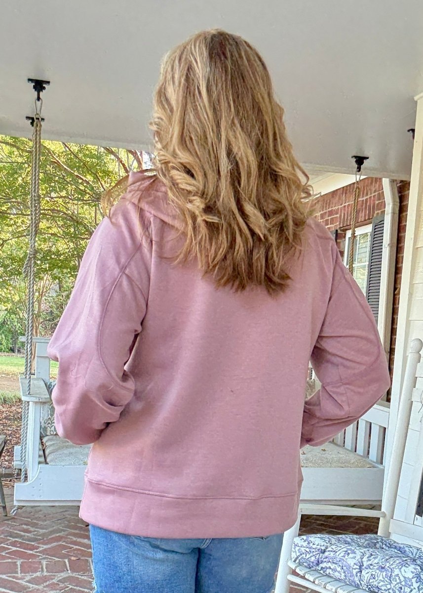 Triple Bow Applique' Hoodie - Mauve | Dear Scarlett - hoodie - Jimberly's Boutique - Olive Branch - Mississippi