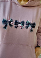Triple Bow Applique' Hoodie - Mauve | Dear Scarlett - hoodie - Jimberly's Boutique - Olive Branch - Mississippi