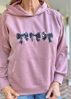 Triple Bow Applique' Hoodie - Mauve | Dear Scarlett - hoodie - Jimberly's Boutique - Olive Branch - Mississippi