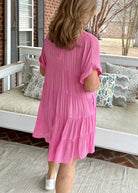 Umgee | Button Front | Tiered Dress | Pink - Umgee Dress -Jimberly's Boutique-Olive Branch-Mississippi