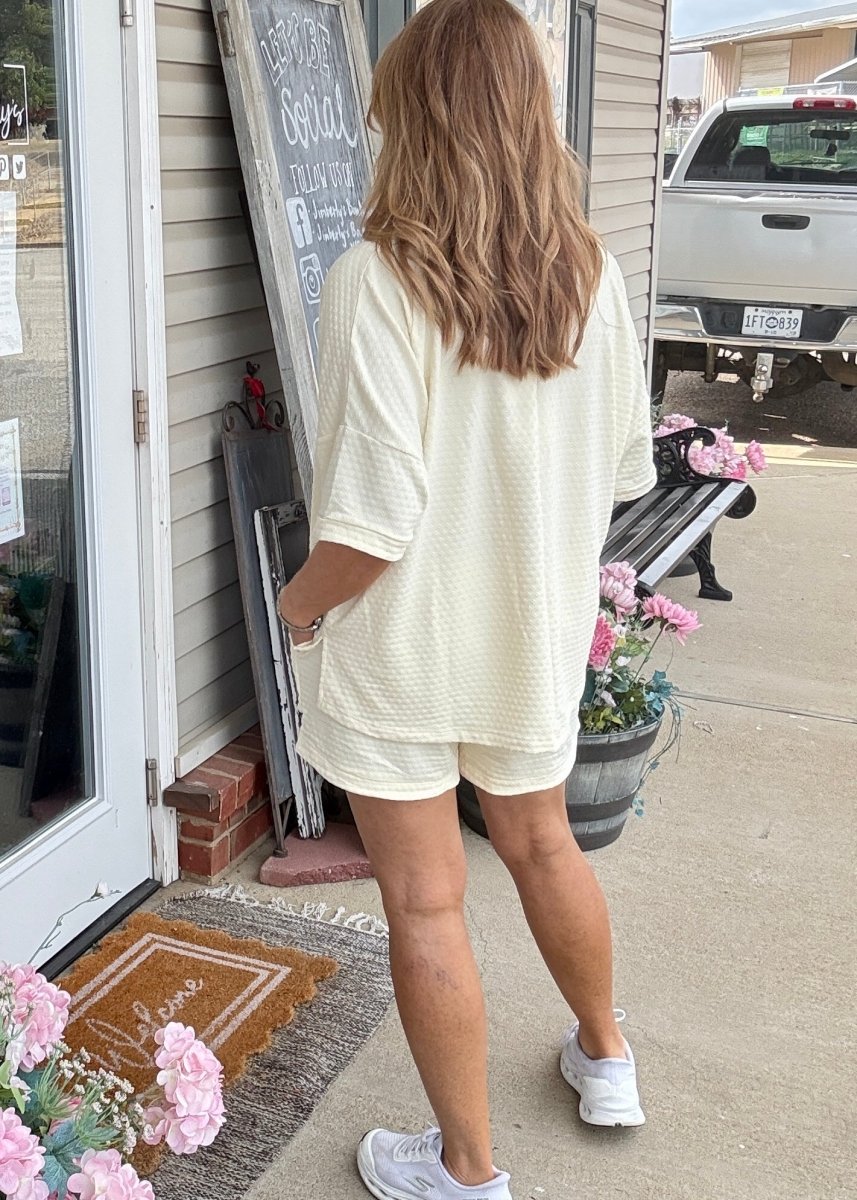 Umgee Jacquard Knit Shorts Set - Butter - short set - Jimberly's Boutique - Olive Branch - Mississippi