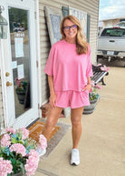 Umgee Jacquard Knit Shorts Set - Pink - short set - Jimberly's Boutique - Olive Branch - Mississippi