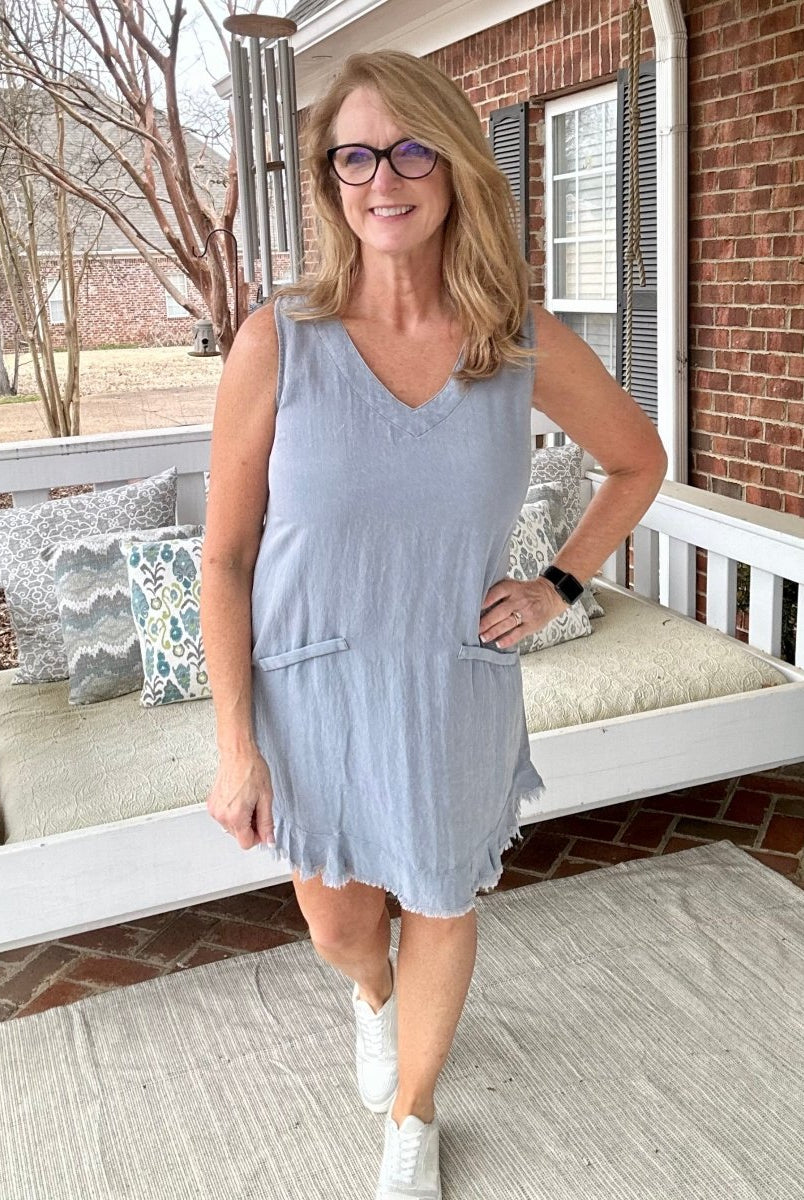 Umgee Make It Happen Dress - Dusty Blue - Umgee Dress -Jimberly's Boutique-Olive Branch-Mississippi
