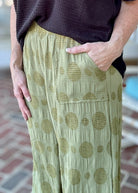 Umgee Solid Dotted Pants - Olive - pants - Jimberly's Boutique - Olive Branch - Mississippi