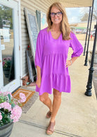 V Neck Tiered Dress - Orchid - Umgee Dress - Jimberly's Boutique - Olive Branch - Mississippi