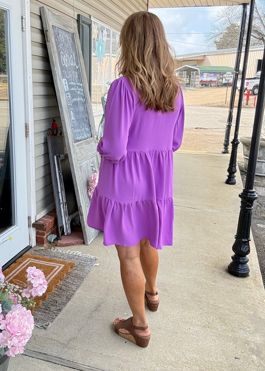 V Neck Tiered Dress - Orchid - Umgee Dress - Jimberly's Boutique - Olive Branch - Mississippi