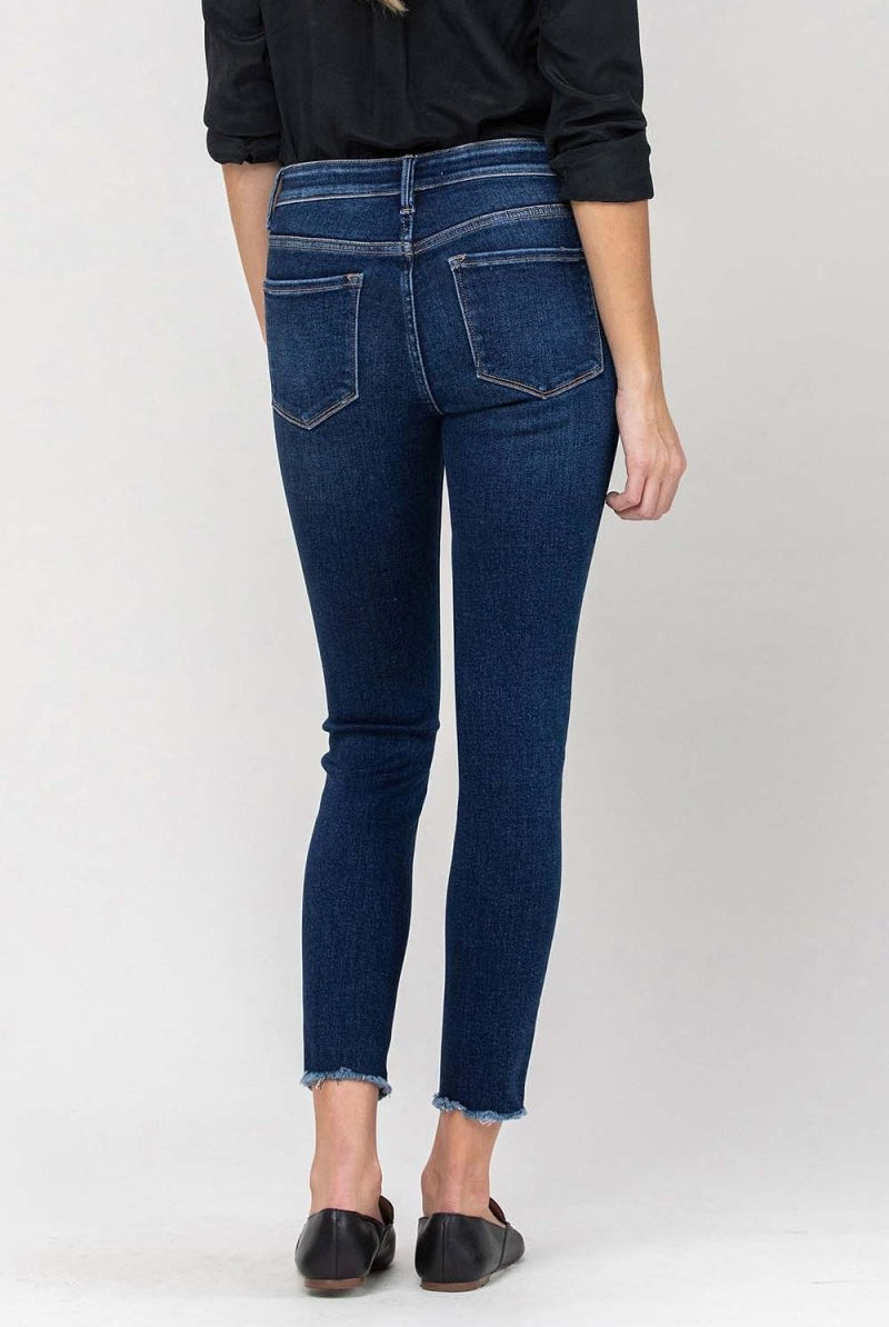 Vervet Jeans | Amber Mid Rise | Crop Skinny | Dark Wash - Skinny Jeans -Jimberly's Boutique-Olive Branch-Mississippi