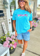 Vintage Triple Bow Applique' T Shirt - Sky Blue | Gildan Softstyle - casual t shirt - Jimberly's Boutique - Olive Branch - Mississippi