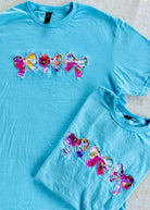 Vintage Triple Bow Applique' T Shirt - Sky Blue | Gildan Softstyle - casual t shirt - Jimberly's Boutique - Olive Branch - Mississippi