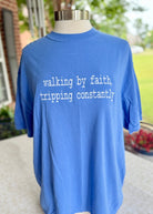 Walking By Faith Embroidered Comfort Colors T Shirt - sweatshirt - Jimberly's Boutique - Olive Branch - Mississippi