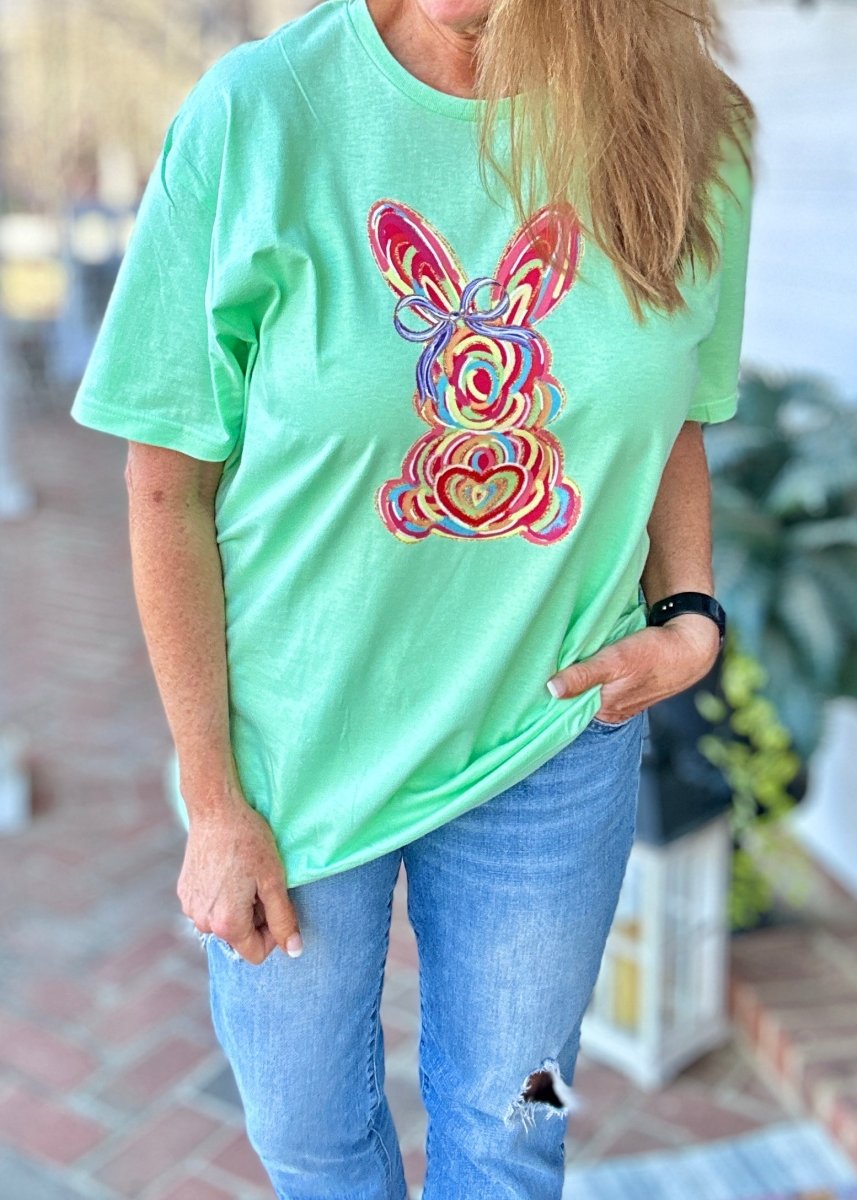 Watercolor Easter Bunny Graphic Tee - Graphic Tee - Jimberly's Boutique - Olive Branch - Mississippi