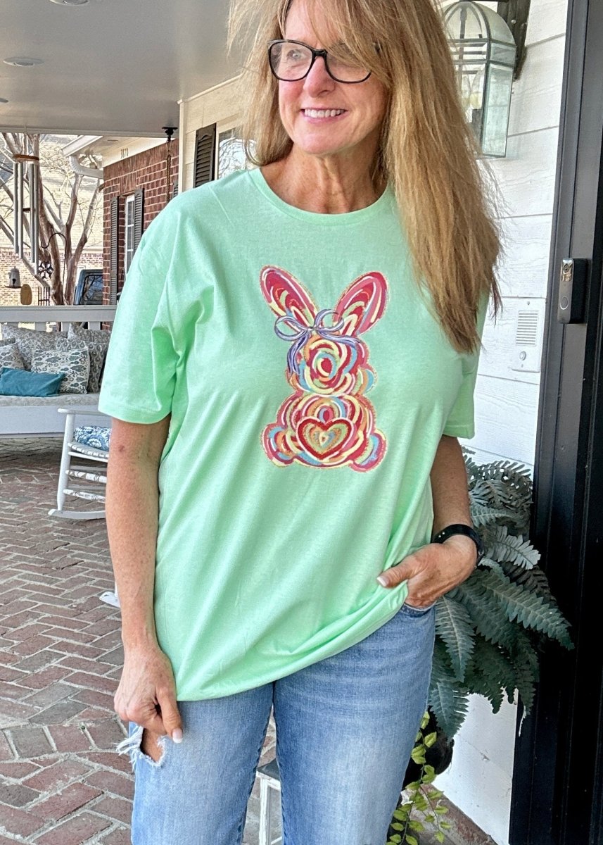 Watercolor Easter Bunny Graphic Tee - Graphic Tee - Jimberly's Boutique - Olive Branch - Mississippi