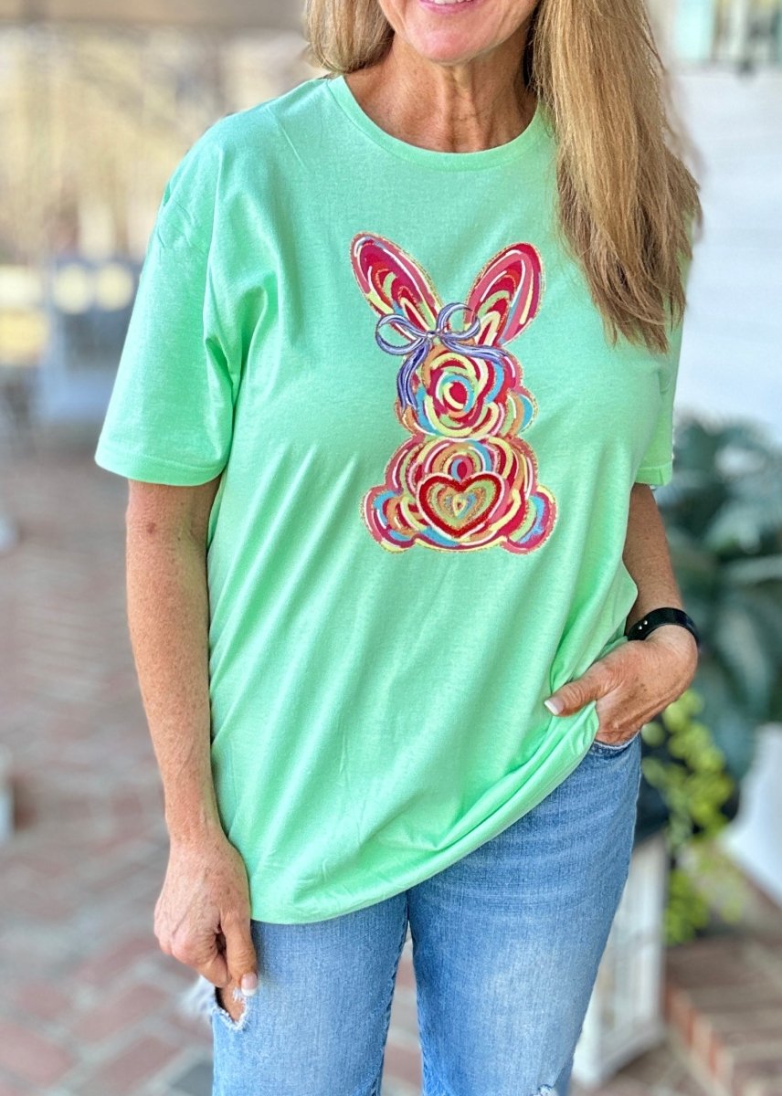 Watercolor Easter Bunny Graphic Tee - Graphic Tee - Jimberly's Boutique - Olive Branch - Mississippi