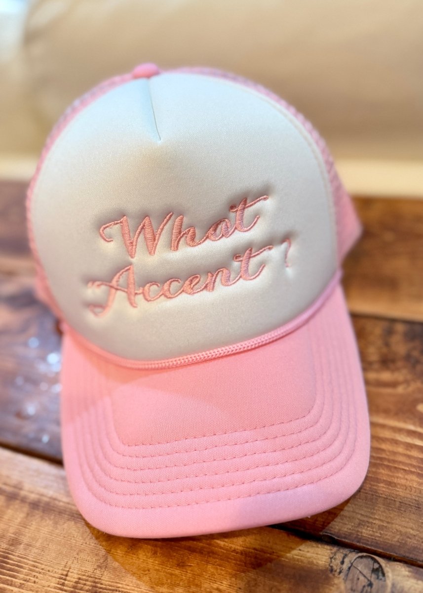 What Accent? Trucker Cap/Hat - Pink - Jimberly's Boutique - Olive Branch - Mississippi