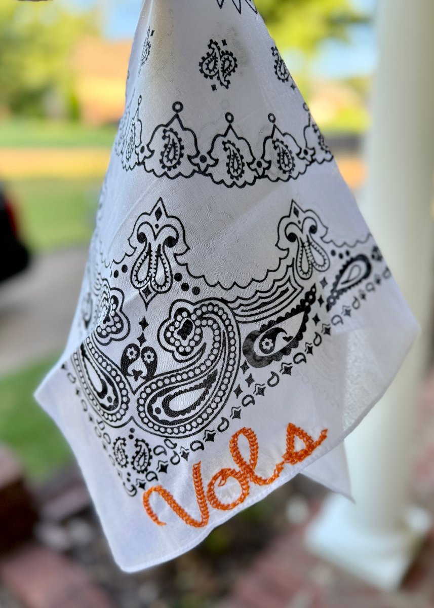 White Vols Embroidered Bandana - accessories - Jimberly's Boutique - Olive Branch - Mississippi