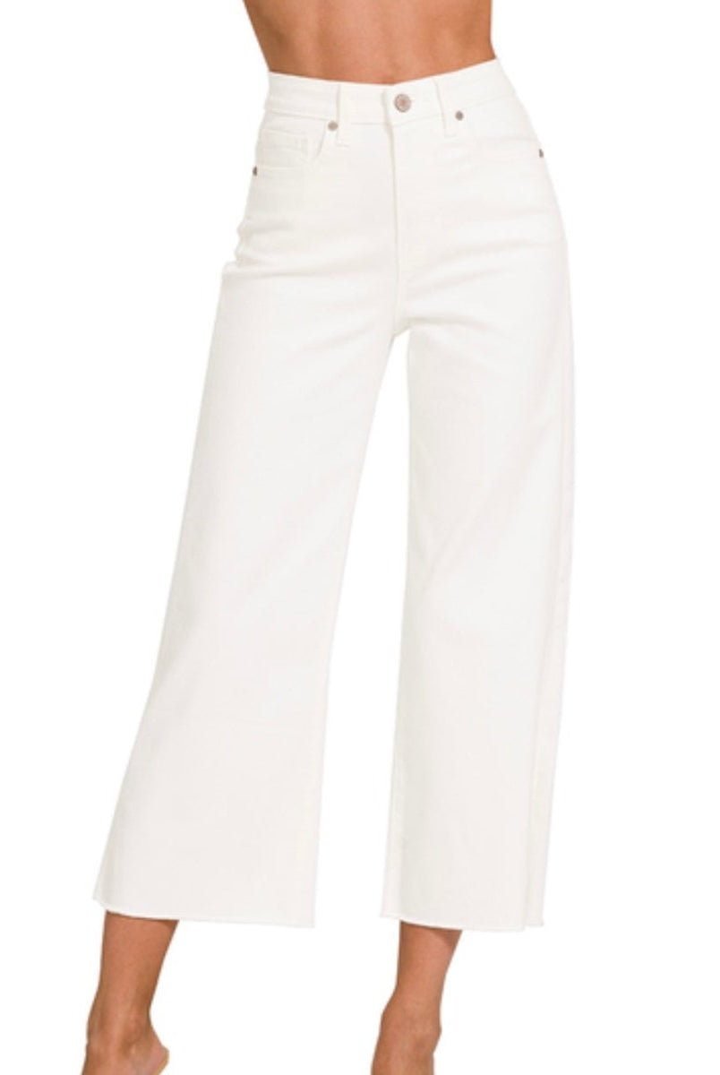 Wide Leg Cropped Denim Pants | Zenana - jeans -Jimberly's Boutique-Olive Branch-Mississippi