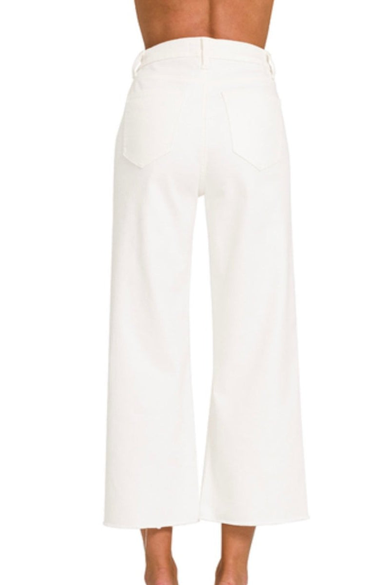 Wide Leg Cropped Denim Pants | Zenana - jeans -Jimberly's Boutique-Olive Branch-Mississippi