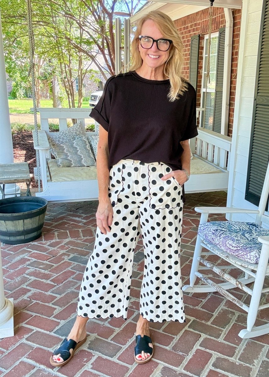 Wide Leg Polka Dot Pants - Black | Jodifl - Pants -Jimberly's Boutique-Olive Branch-Mississippi