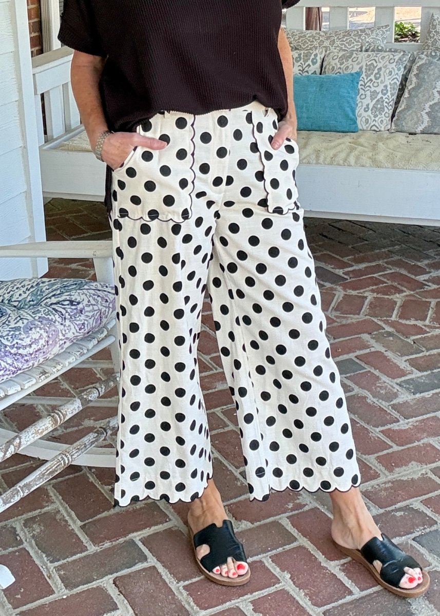 Wide Leg Polka Dot Pants - Black | Jodifl - Pants -Jimberly's Boutique-Olive Branch-Mississippi