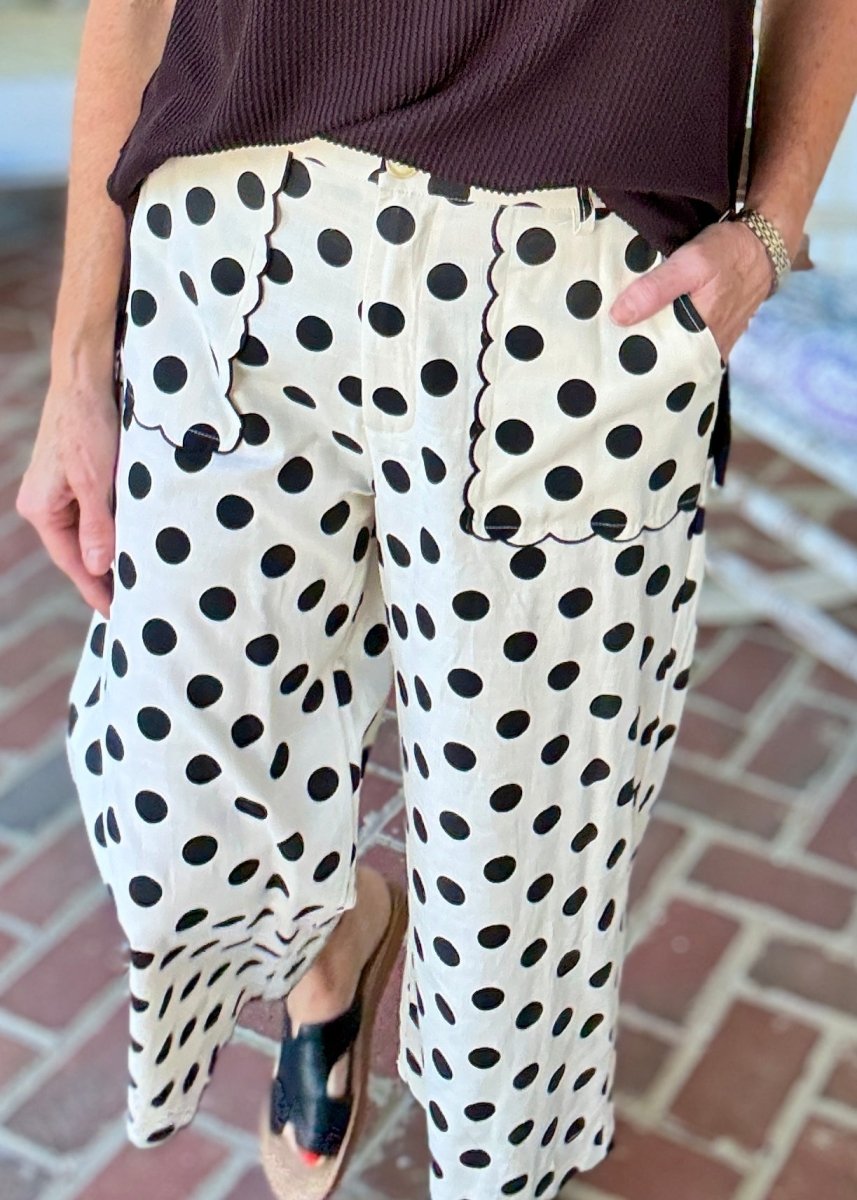 Wide Leg Polka Dot Pants - Black | Jodifl - Pants -Jimberly's Boutique-Olive Branch-Mississippi