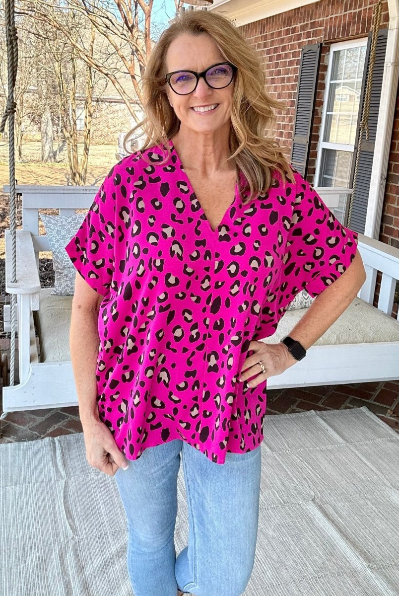 Wild About Life Top - Hot Pink - Jodifl Top -Jimberly's Boutique-Olive Branch-Mississippi