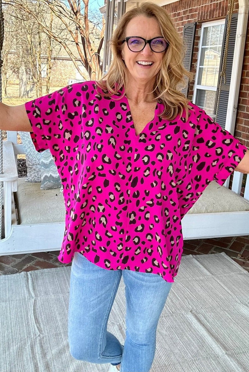 Wild About Life Top - Hot Pink - Jodifl Top -Jimberly's Boutique-Olive Branch-Mississippi