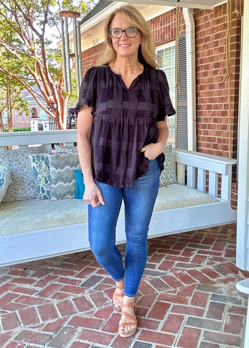 Winnie Jo Babydoll Top - Black | Umgee - Jimberly's Boutique - Olive Branch - Mississippi
