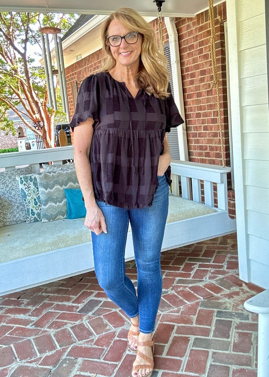 Winnie Jo Babydoll Top - Black | Umgee - Jimberly's Boutique - Olive Branch - Mississippi