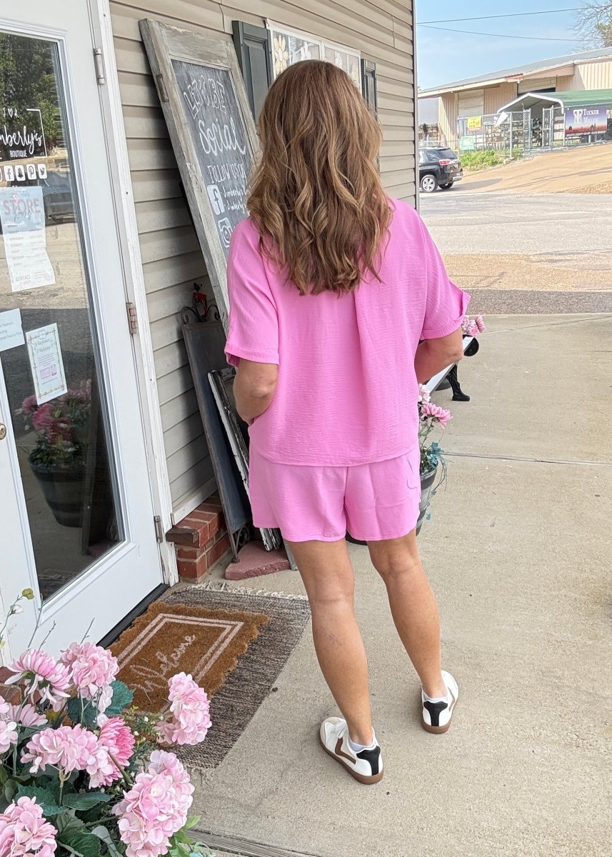 Woven Airflow Shorts Set - Candy Pink - short set - Jimberly's Boutique - Olive Branch - Mississippi