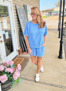Woven Airflow Shorts Set - Cornflower Blue - short set - Jimberly's Boutique - Olive Branch - Mississippi