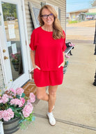 Woven Airflow Shorts Set - Ruby - short set - Jimberly's Boutique - Olive Branch - Mississippi