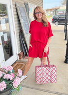 Woven Airflow Shorts Set - Ruby - short set - Jimberly's Boutique - Olive Branch - Mississippi