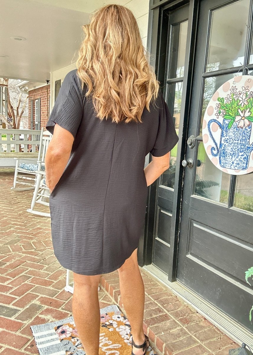Woven Airflow T Shirt Dress - Black - Casual Dress - Jimberly's Boutique - Olive Branch - Mississippi