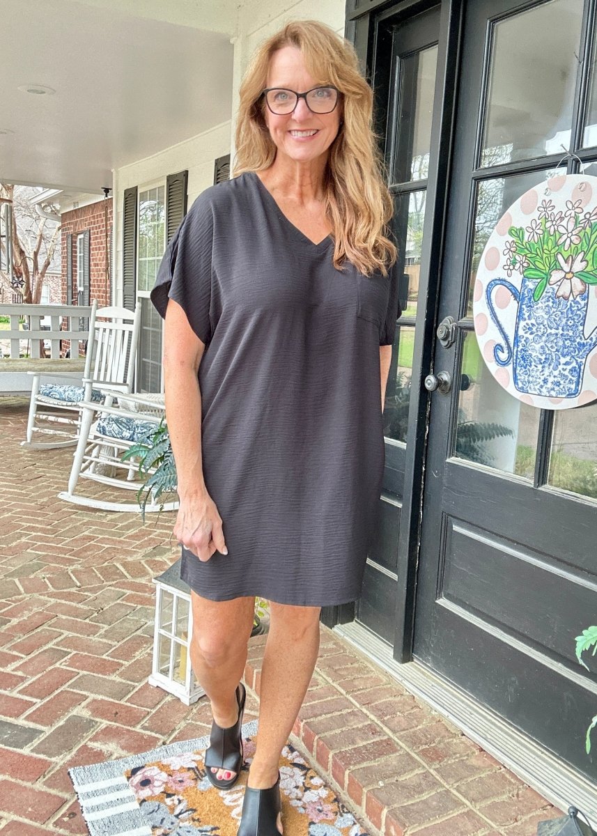 Woven Airflow T Shirt Dress - Black - Casual Dress - Jimberly's Boutique - Olive Branch - Mississippi
