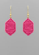 Wrapped Raffia Hexagon Earrings - earrings -Jimberly's Boutique-Olive Branch-Mississippi