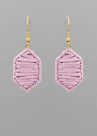 Wrapped Raffia Hexagon Earrings - earrings -Jimberly's Boutique-Olive Branch-Mississippi
