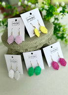 Wrapped Raffia Hexagon Earrings - earrings -Jimberly's Boutique-Olive Branch-Mississippi