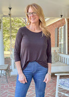 Wrinkle Free Round Neck Top - Black | Dear Scarlett - Dear Scarlett Wrinkle Free Top - Jimberly's Boutique - Olive Branch - Mississippi