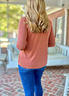Wrinkle Free V Neck Top - Rust | Dear Scarlett - Dear Scarlett Wrinkle Free Top - Jimberly's Boutique - Olive Branch - Mississippi