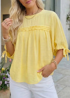 Yellow Cream Babydoll Blouse - blouse -Jimberly's Boutique-Olive Branch-Mississippi