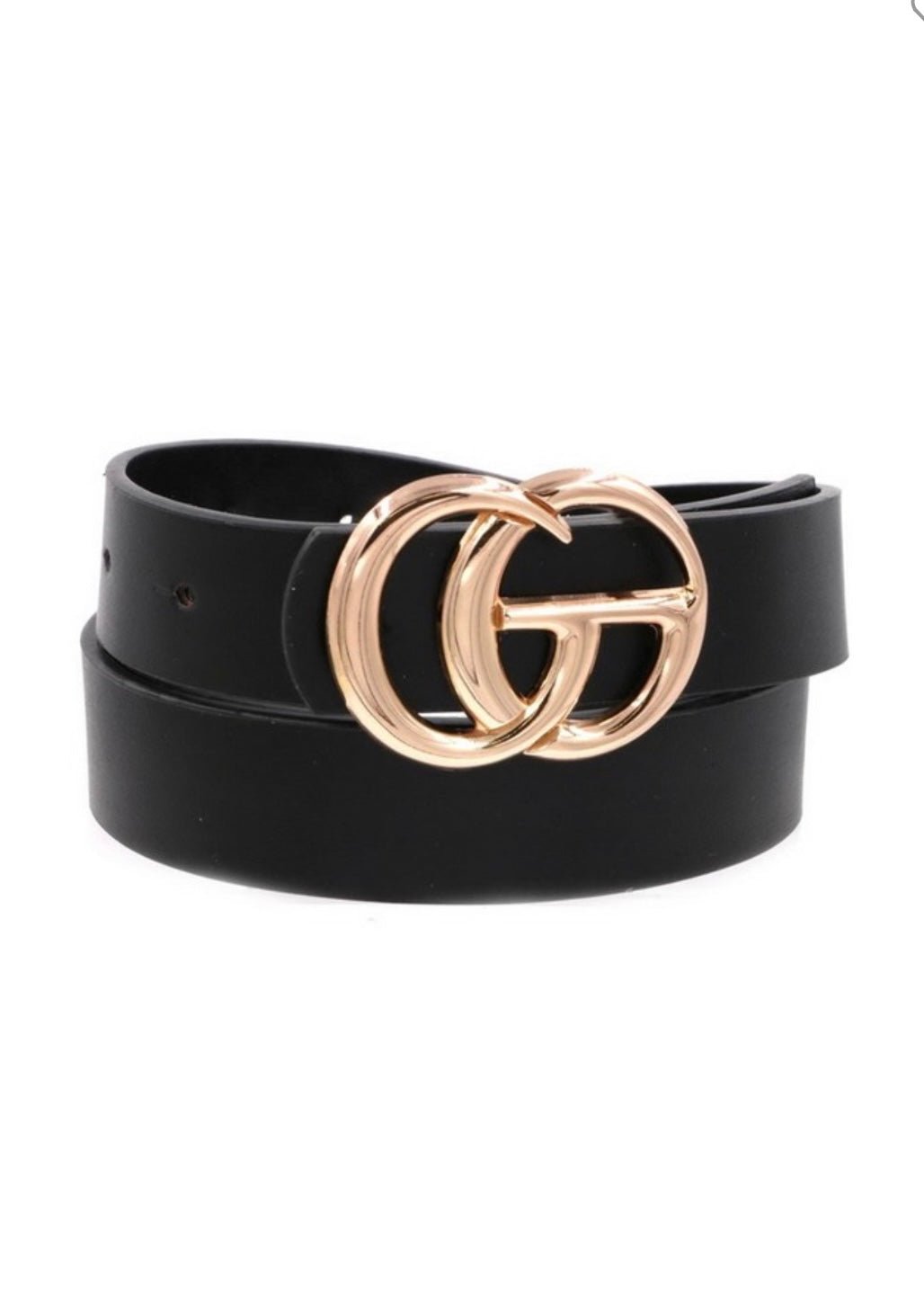 1" CG Faux Leather 40' Buckle Belt - Jimberly's Boutique
