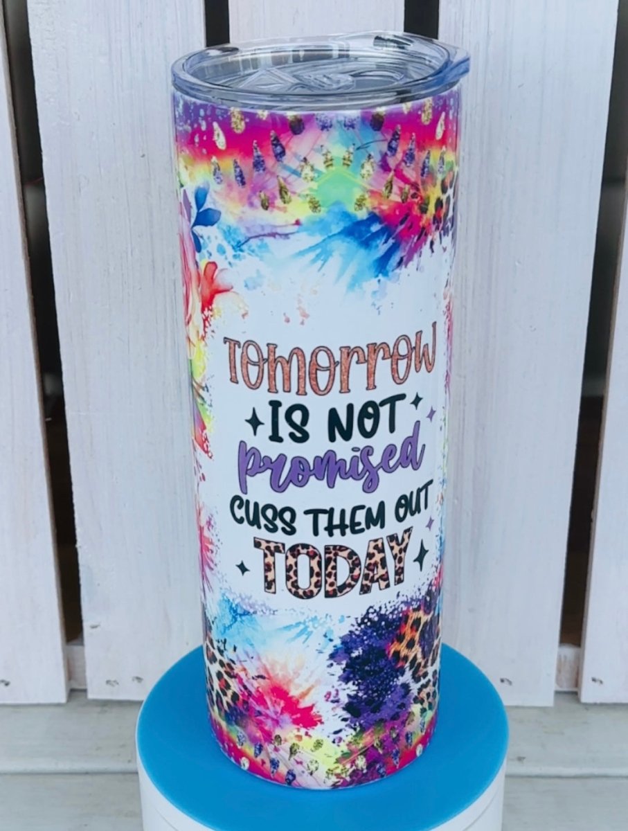 20 OZ Skinny Tumbler - Cuss Them Out Today - -Jimberly's Boutique-Olive Branch-Mississippi