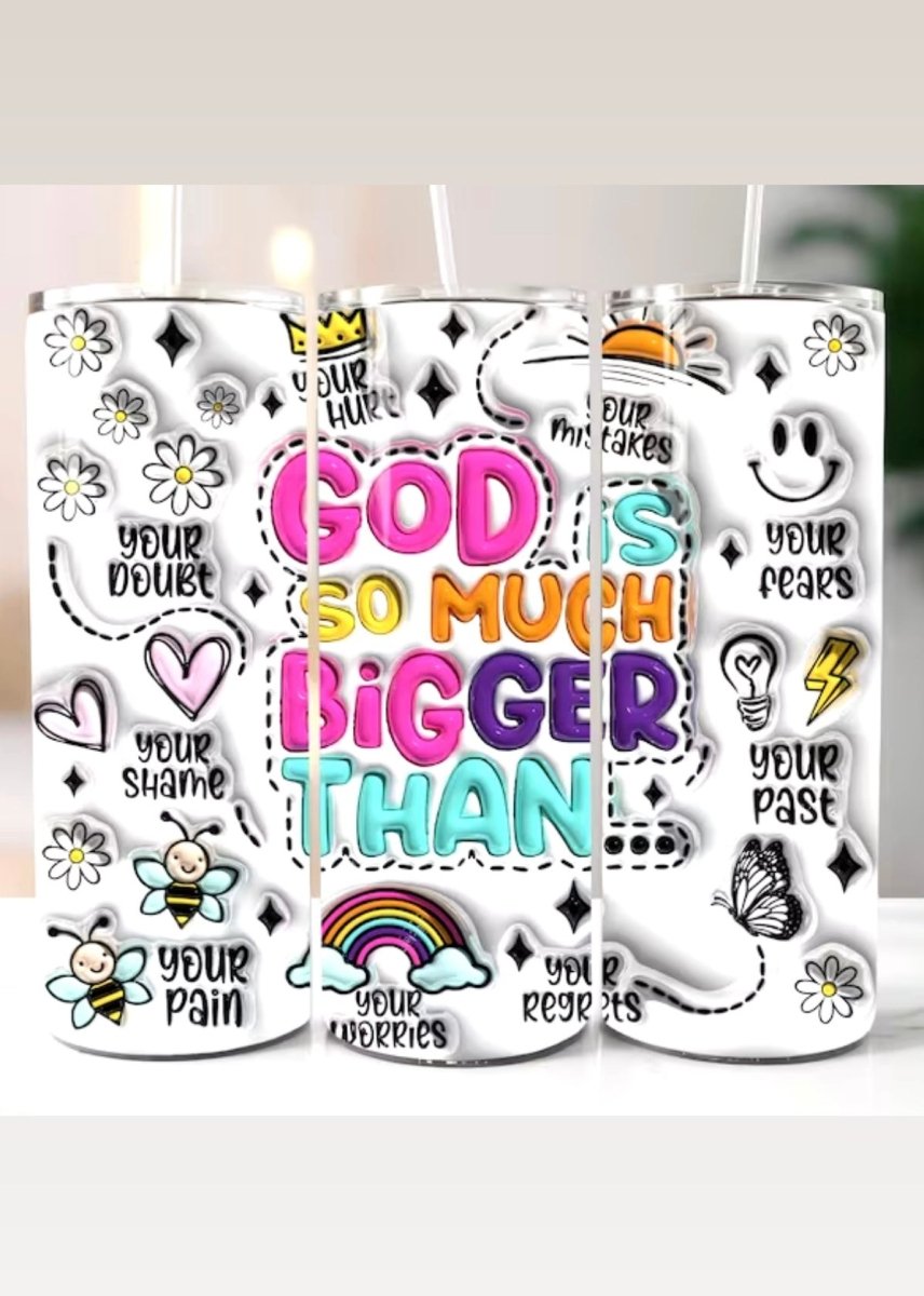 20 OZ Skinny Tumbler - God Is So Much Bigger Than - -Jimberly's Boutique-Olive Branch-Mississippi