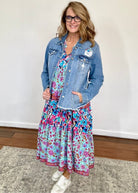 A Good Feeling Frayed Hem Denim Jacket - Jacket -Jimberly's Boutique-Olive Branch-Mississippi