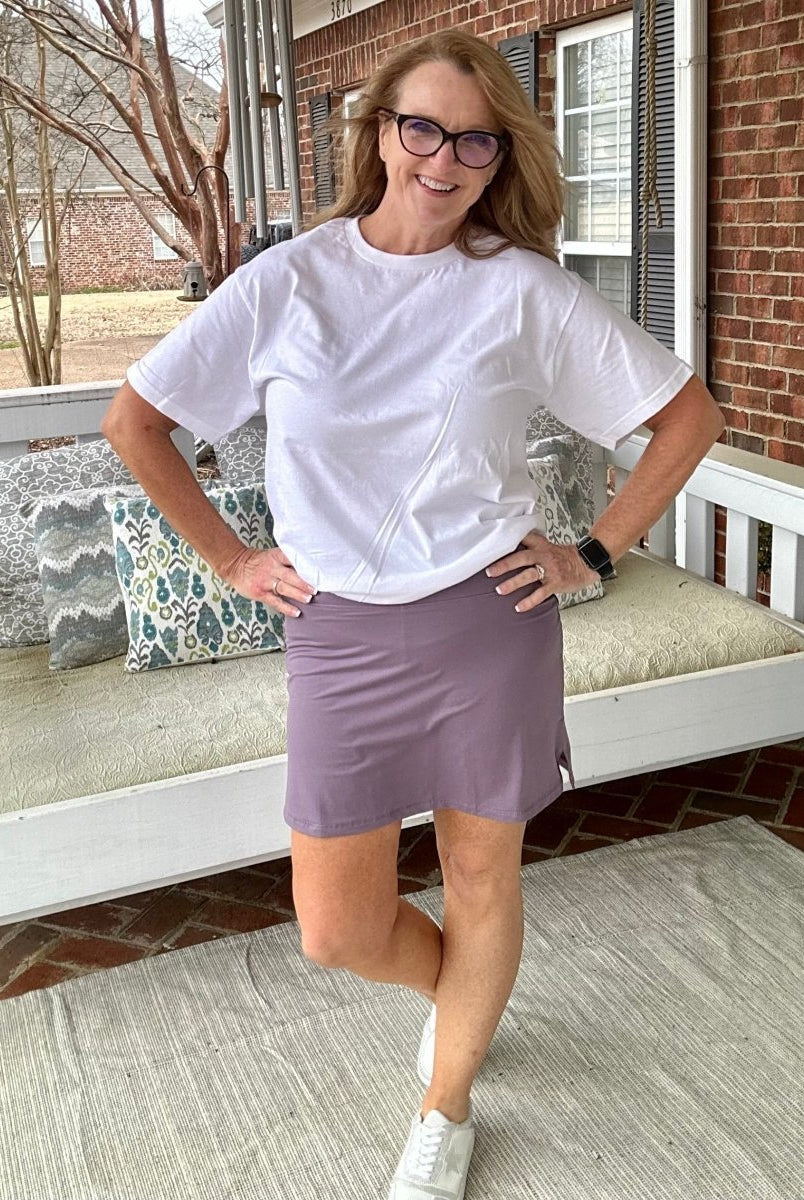 Active Skort - Frosted Mulberry (Curvy Too) - skort -Jimberly's Boutique-Olive Branch-Mississippi